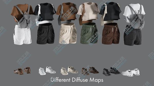 images/goods_img/20210312/Women's Shorts with Tshirt, Sneakers and Backpack 10 3D/5.jpg